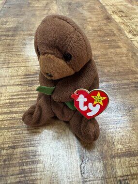 Ty Beanie Baby Babies *Rare With Errors Seaweed The Otter With Tags Style - 4080